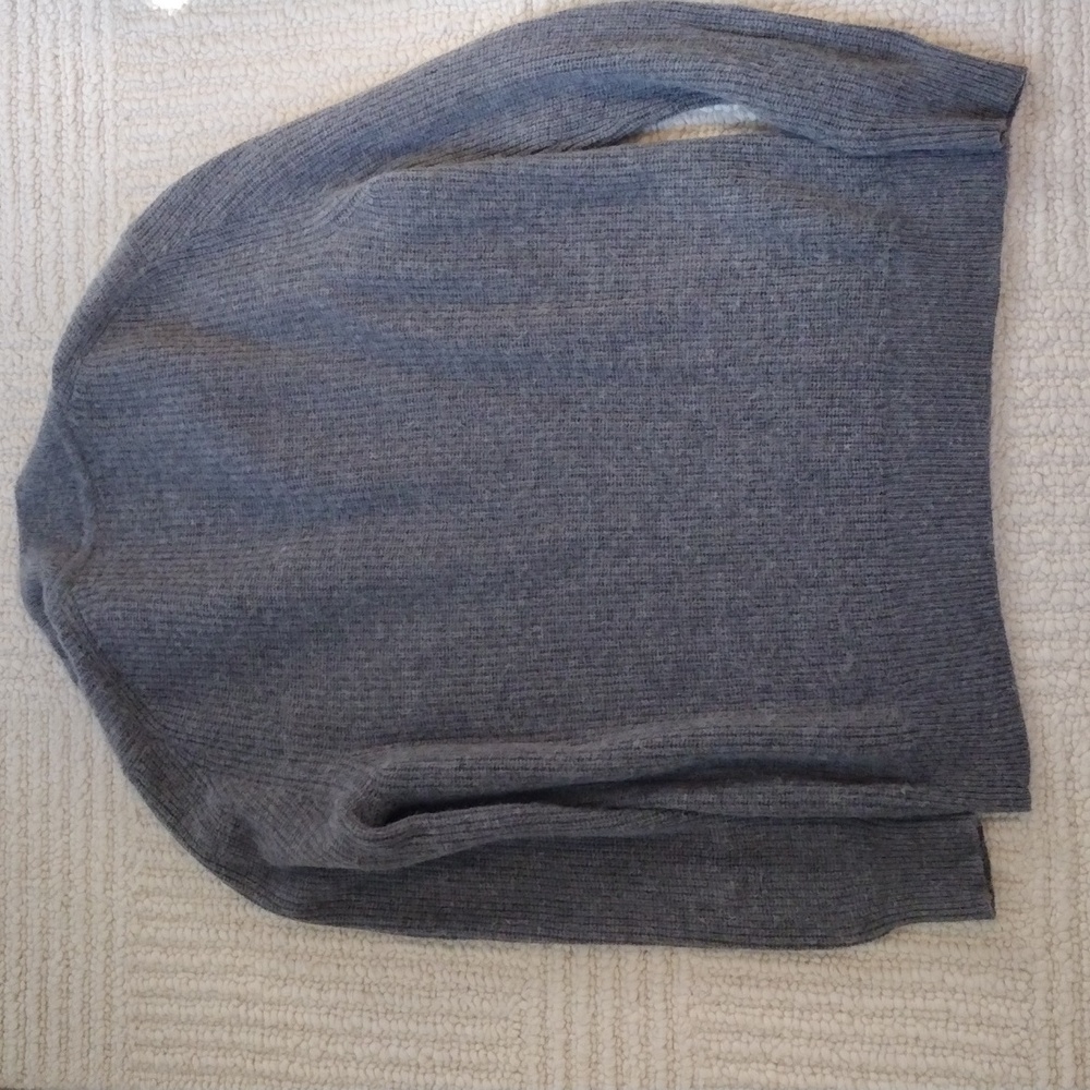Jenni Kayne Gray Half-Zip Cashmere Sweater - Picture 6 of 6